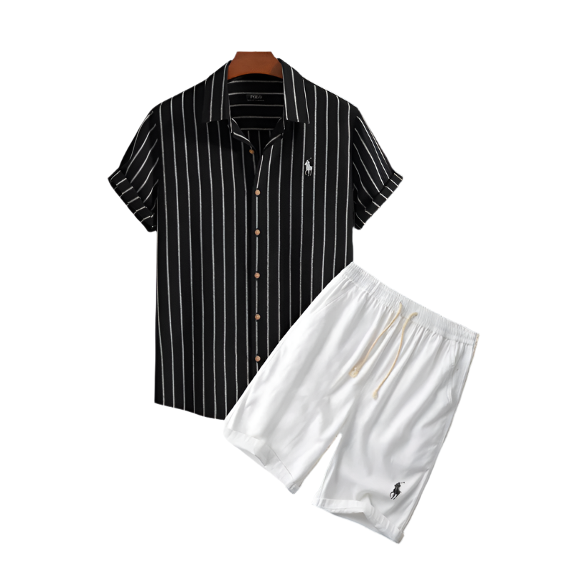 Striped Shirt & Shorts Set