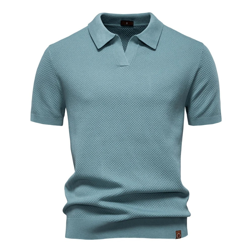 Men’s Textured Knit Polo Shirt
