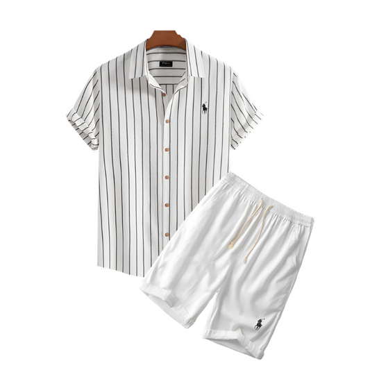 Striped Shirt & Shorts Set